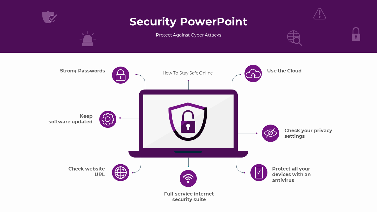 Security PowerPoint Templates-Purple