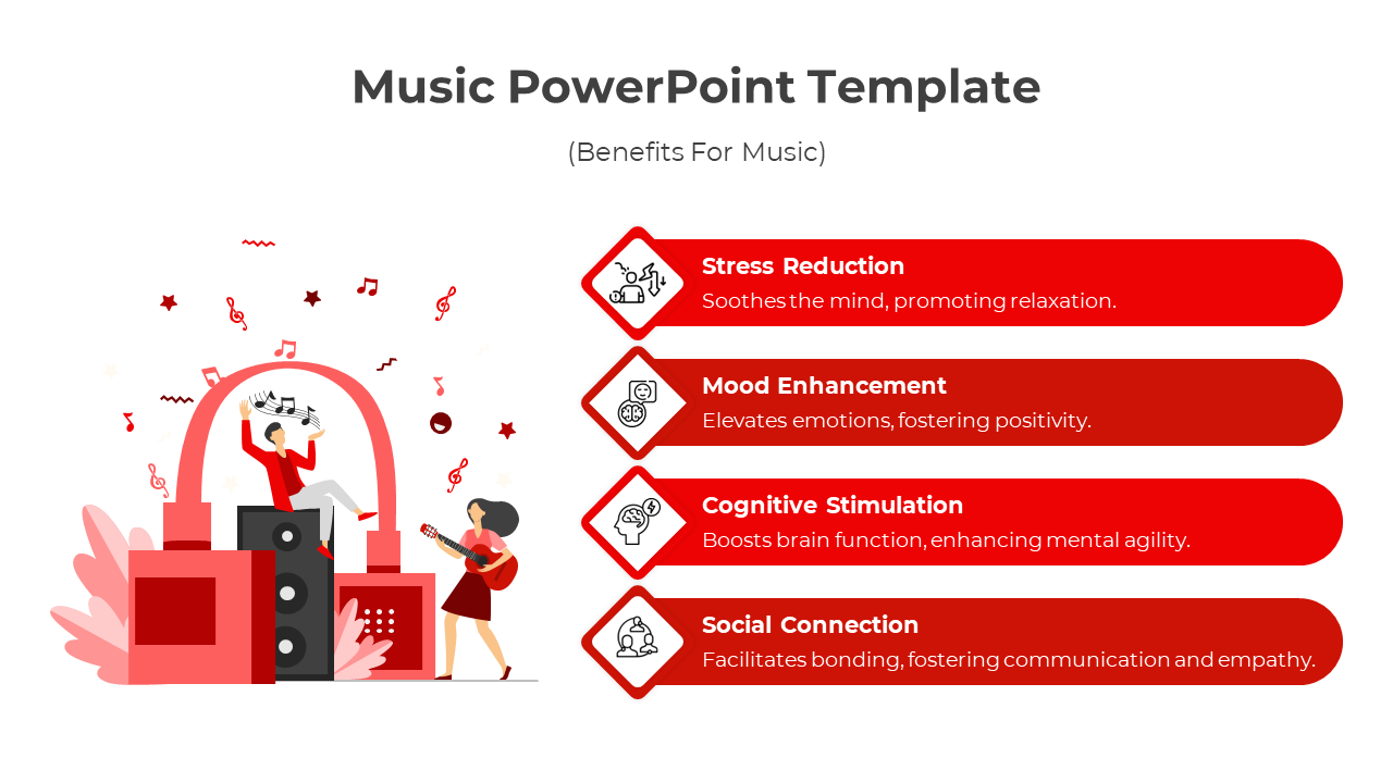 Music PowerPoint Templates-4-Red