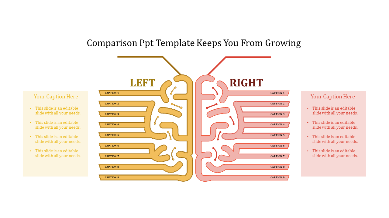A Eight Noded Comparison PPT Template