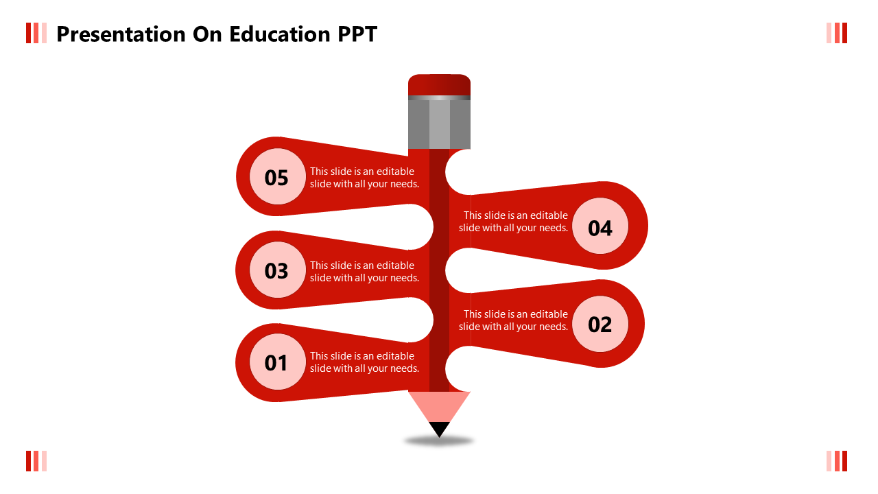 Free - Pencil Diagram Presentation on Education PPT Slides