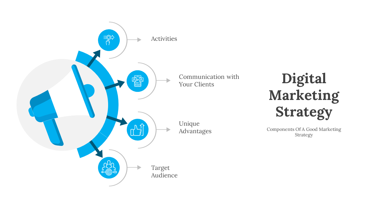 Digital Marketing Strategy PPT-Blue