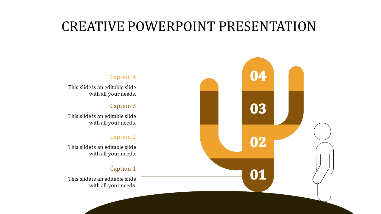 Creative business infographic featuring a segmented cactus with four blocks, linked to explanatory captions on the left.
