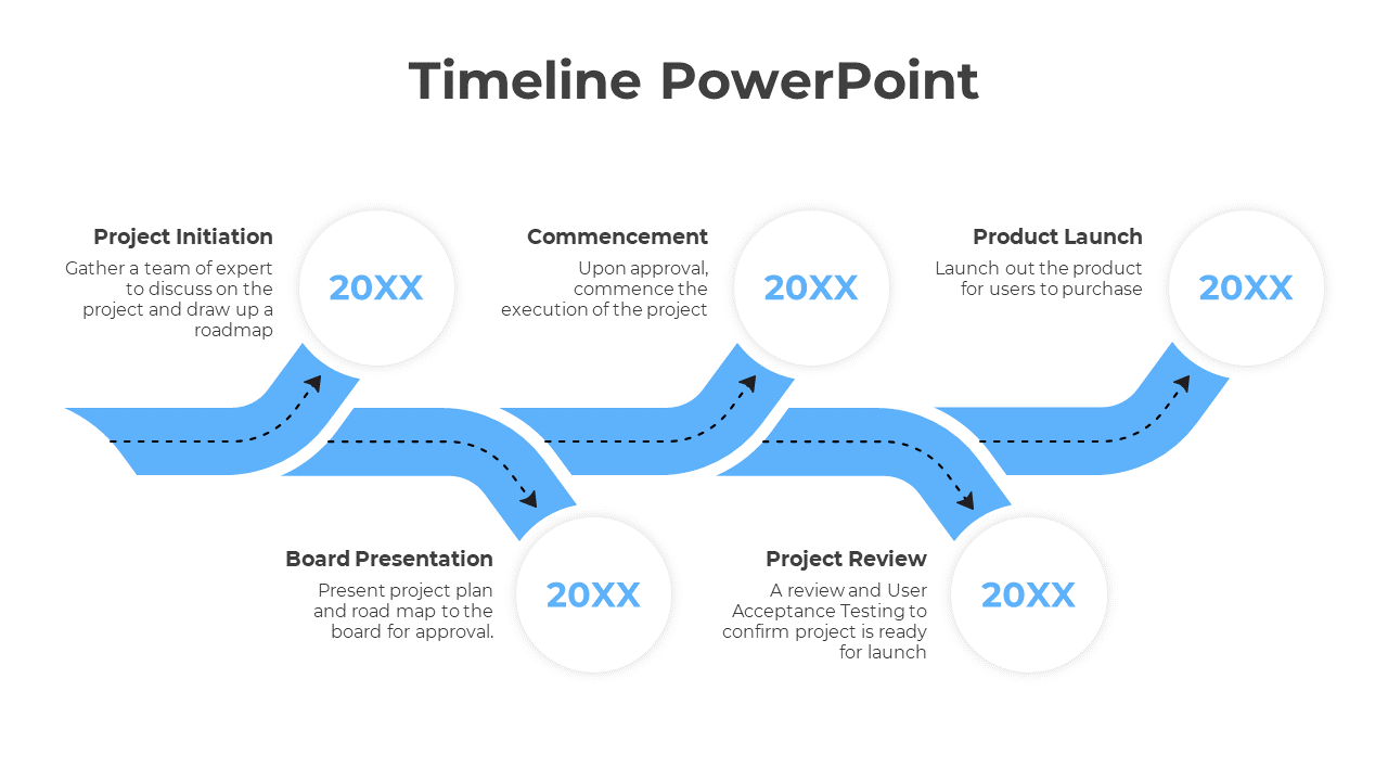 Timeline PowerPoint And Google Slide With Blue Color