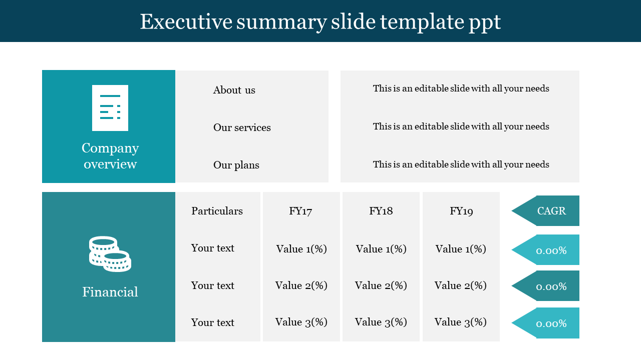 Financial Executive Summary Template from www.slideegg.com