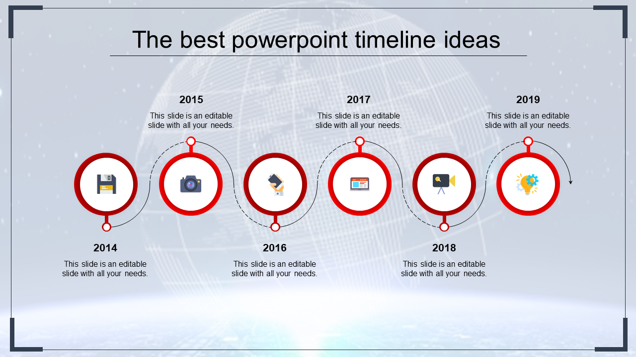 Illustrated lightbulb alongside four red placeholders, forming a clear infographic design placed in a white backdrop.