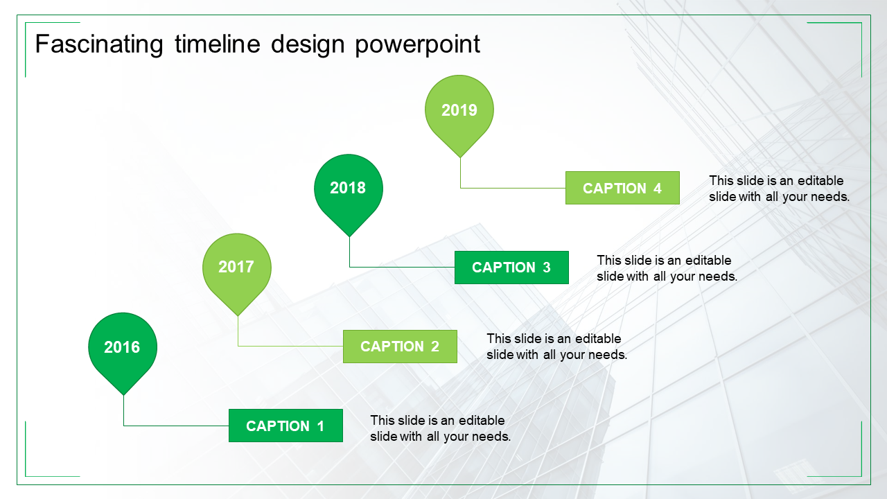 Four grey steps with icons each with caption areas in a horizontal timeline design on a white background.