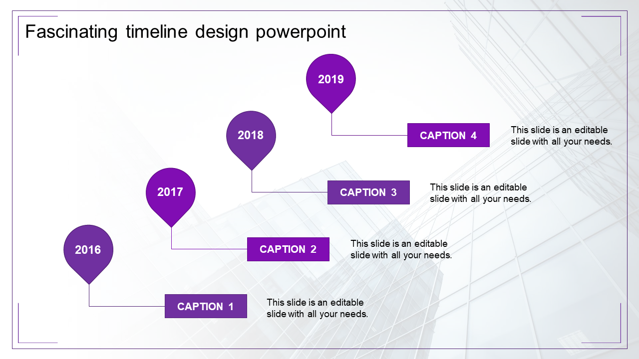 Timeline Design PowerPoint Template for Milestone Mapping