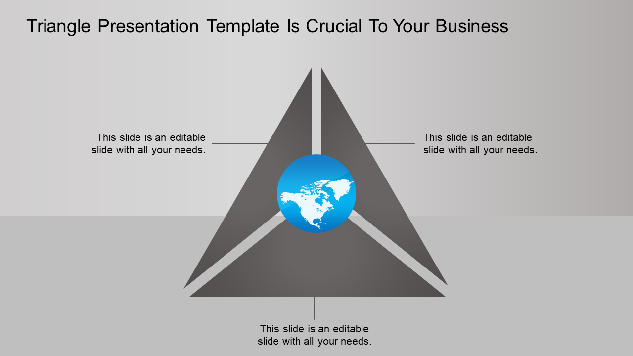 Blue triangular pyramid diagram with a globe at the center, connected to three surrounding sections.