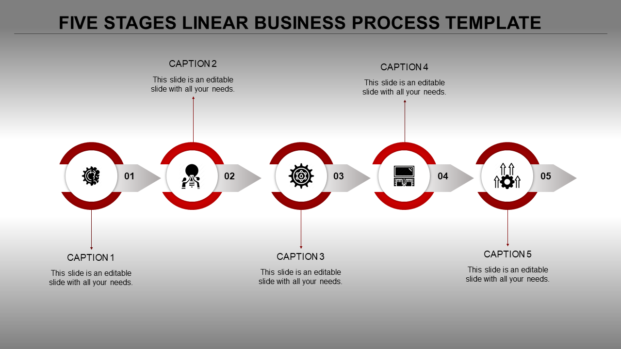 Target infographic template in red with icons for money, coins, and cash, linked to three caption areas.