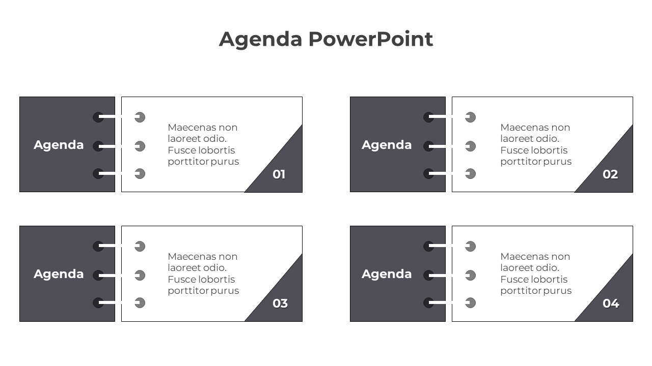 Best Gray Color Agenda PowerPoint And Google Slides Template