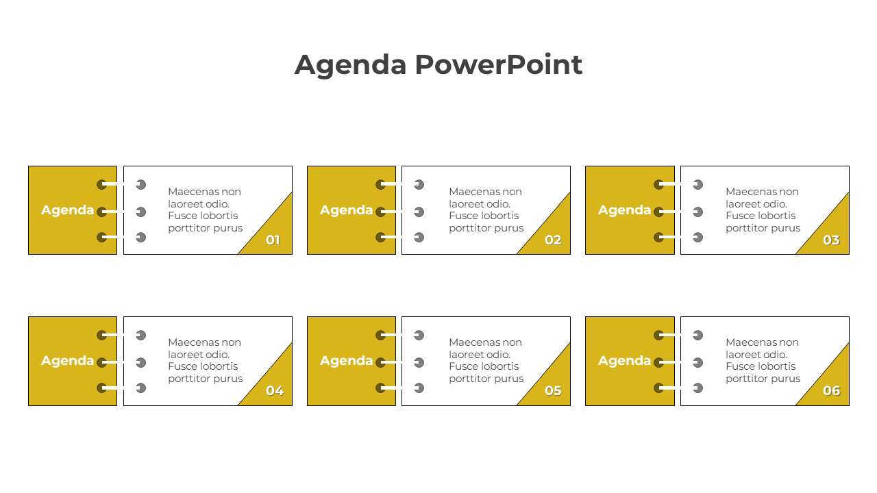 Agenda Template PowerPoint Presentation-6-Yellow