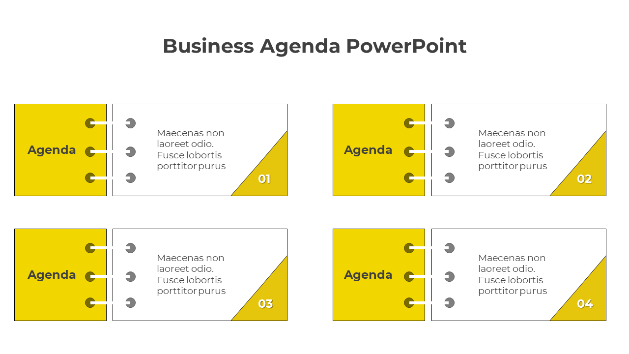 Easy To Customizable Business Agenda PPT And Google Slides