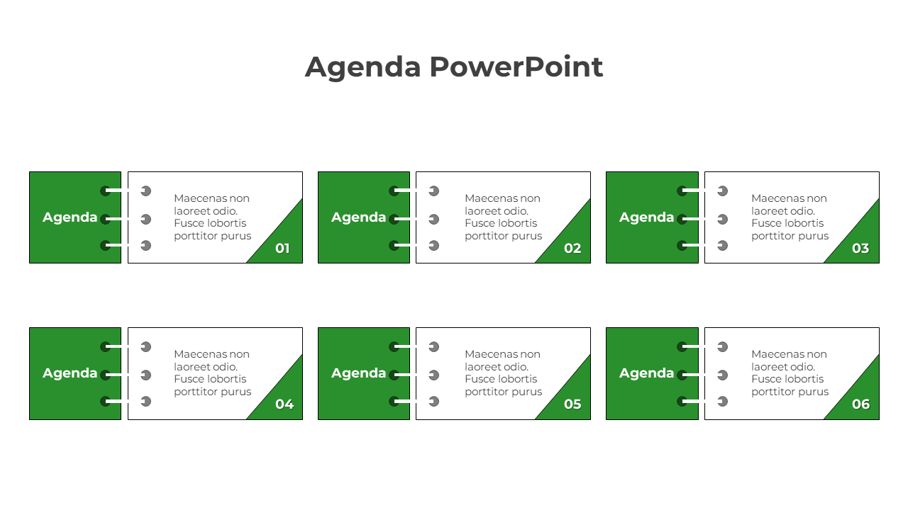 Download Agenda Template PPT-6-green