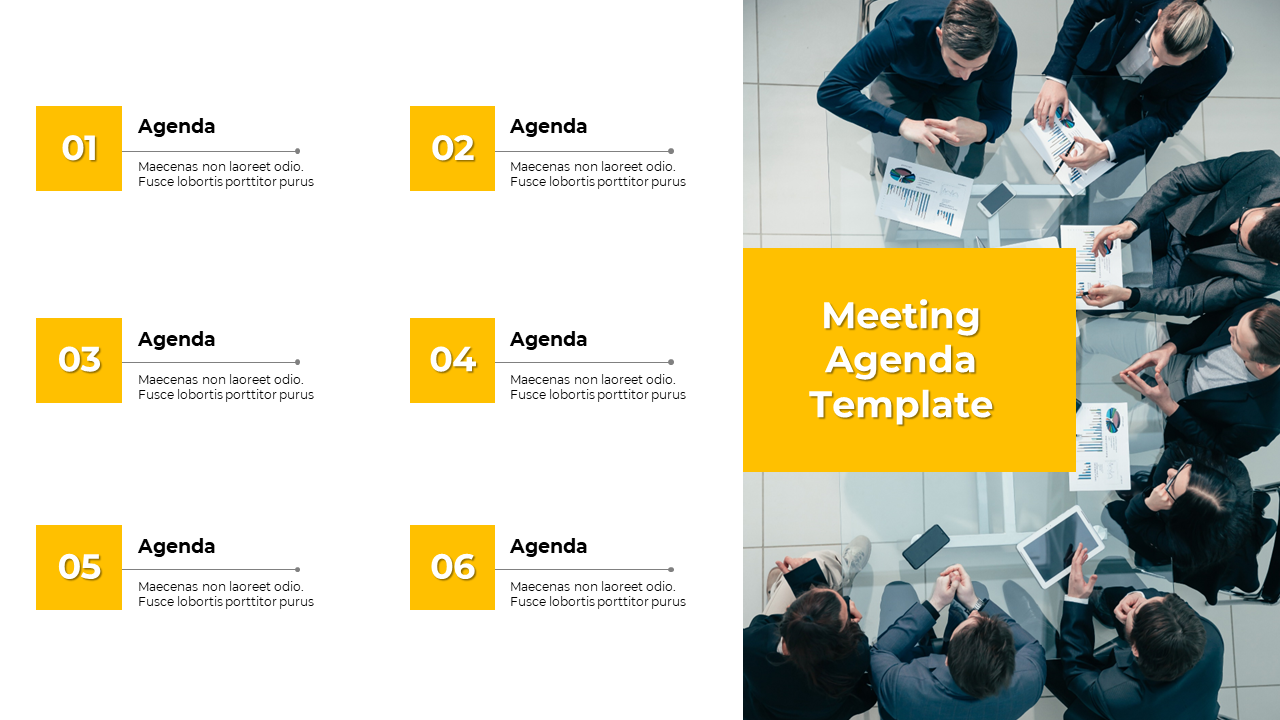 Get Fetching Meeting Agenda PPT Template And Google Slides