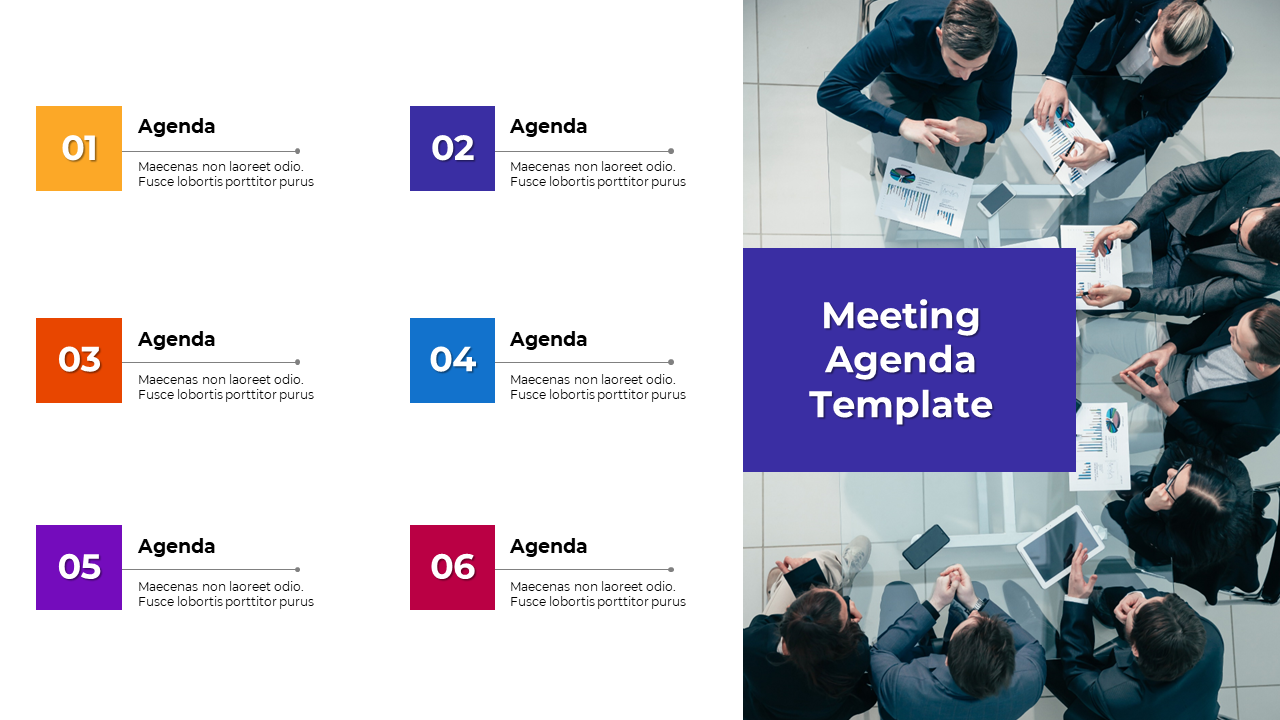 Mind-Blowing Meeting Agenda PPT And Google Slides Template