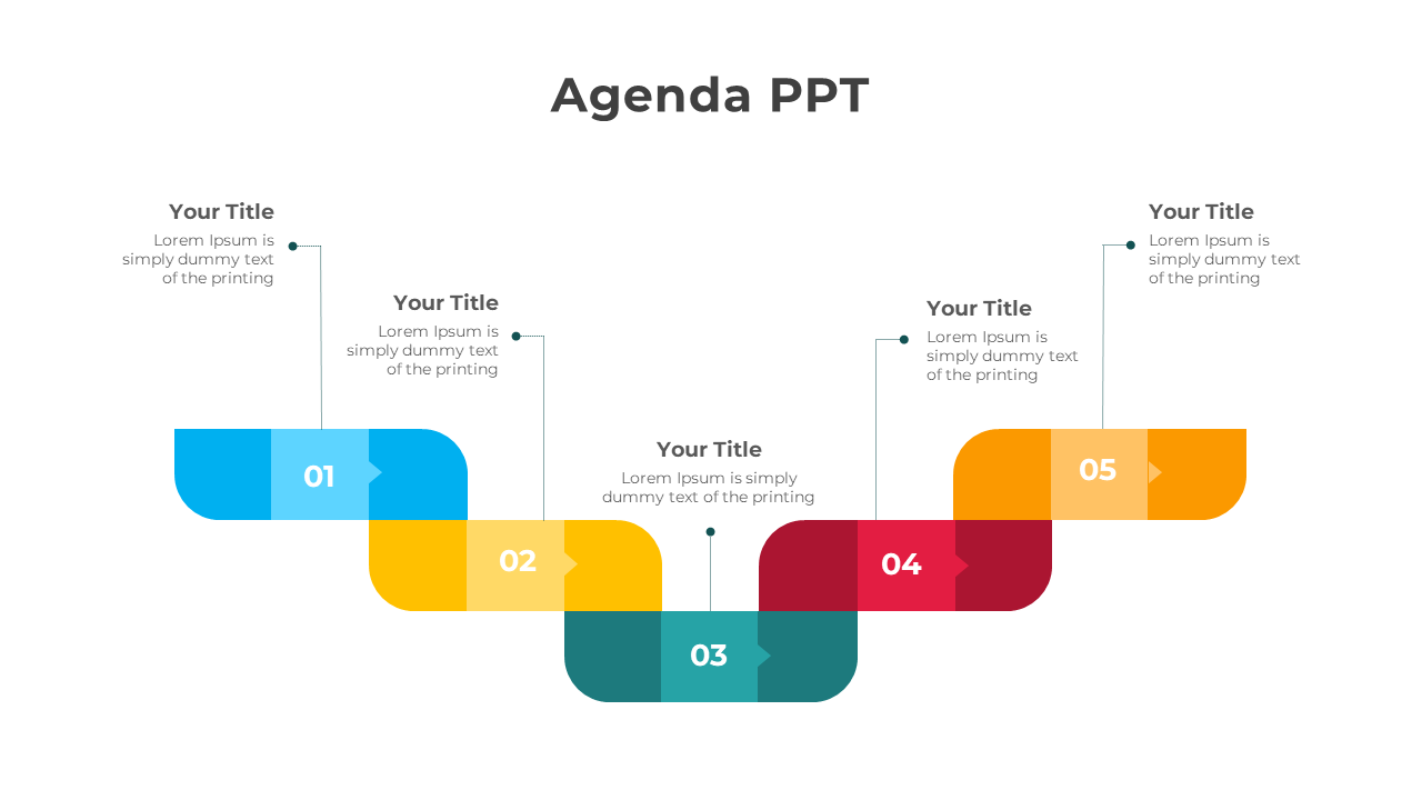 PPT Presentation Agenda-5-Multicolor
