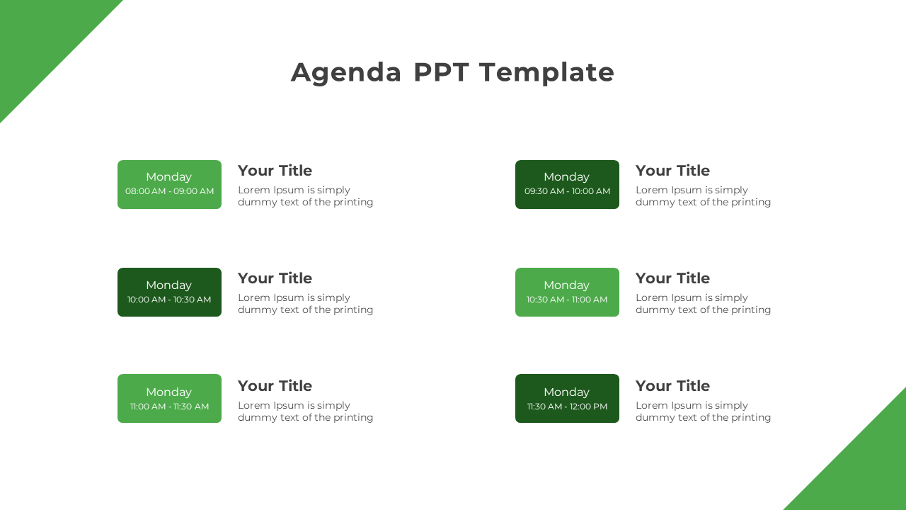 Free - Simple Agenda Design PowerPoint And Google Slides Template