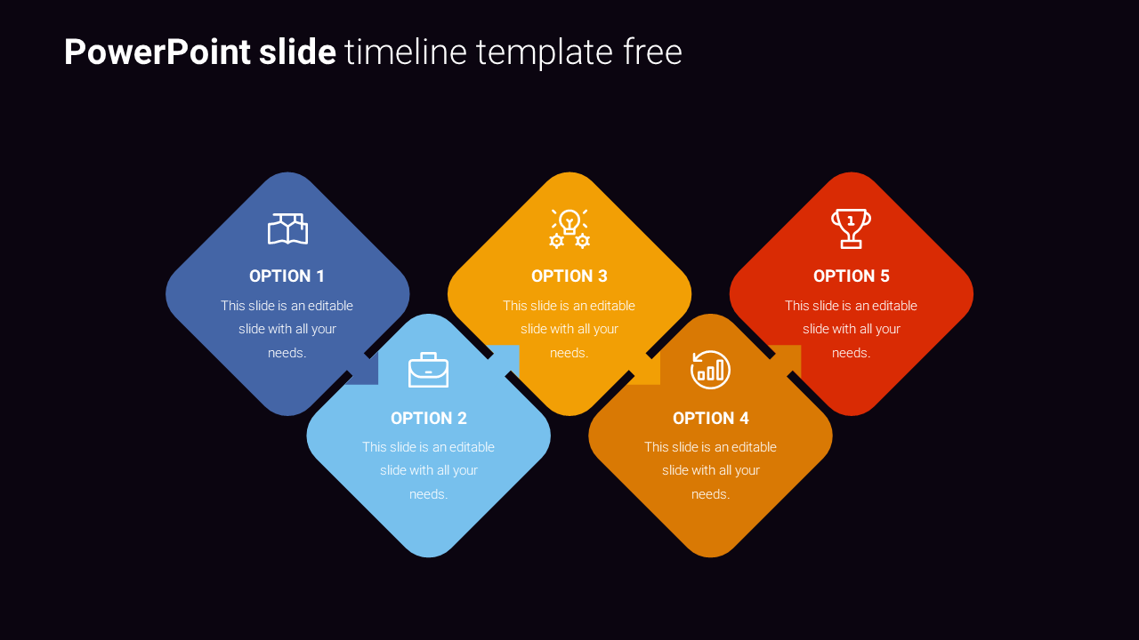 Free - PowerPoint Slide Timeline Template In Zigzag Model 