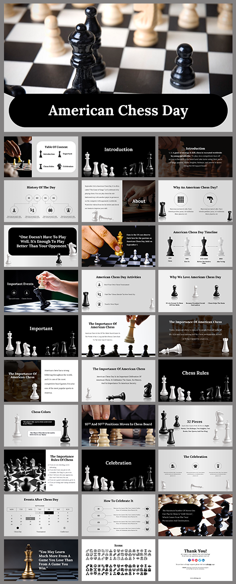 Dia do Xadrez nos EUA  Modelo do Google Slides e PPT