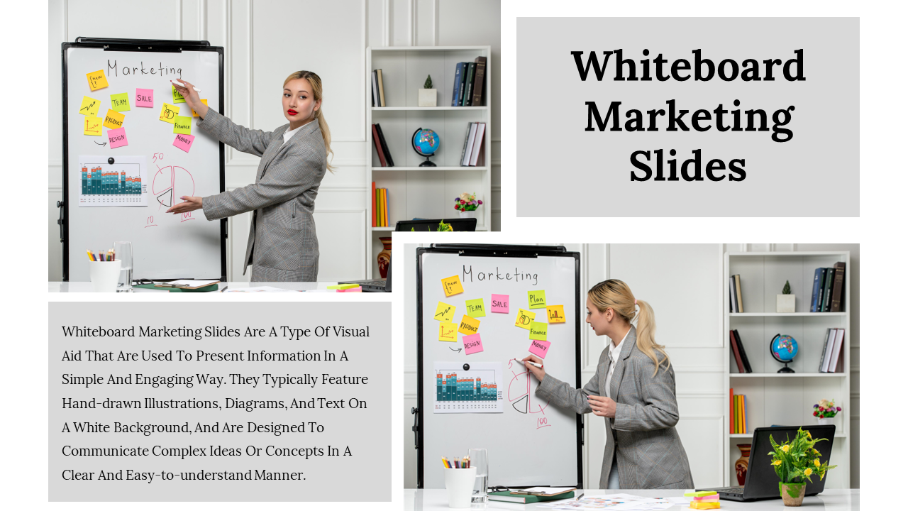 Free - Editable Whiteboard Marketing PowerPoint And Google Slides