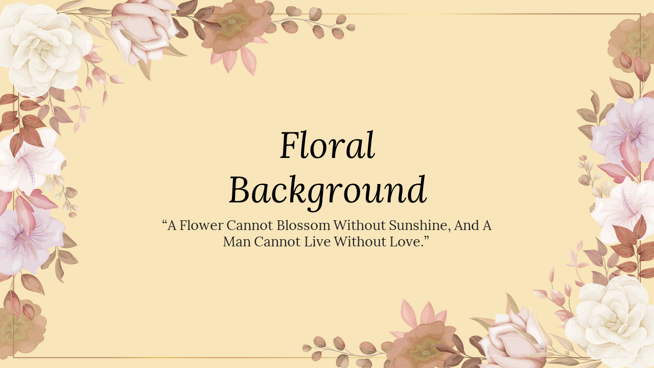 Easy To Use Floral Background PowerPoint  And Google Slides 