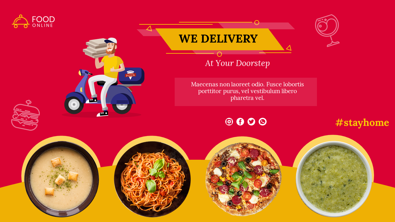Food Delivery PPT Template Free