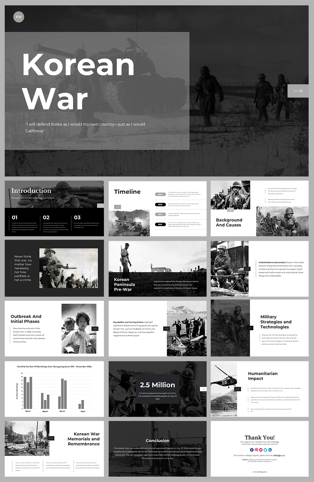 Korean War PPT Presentation And Google Slides Themes