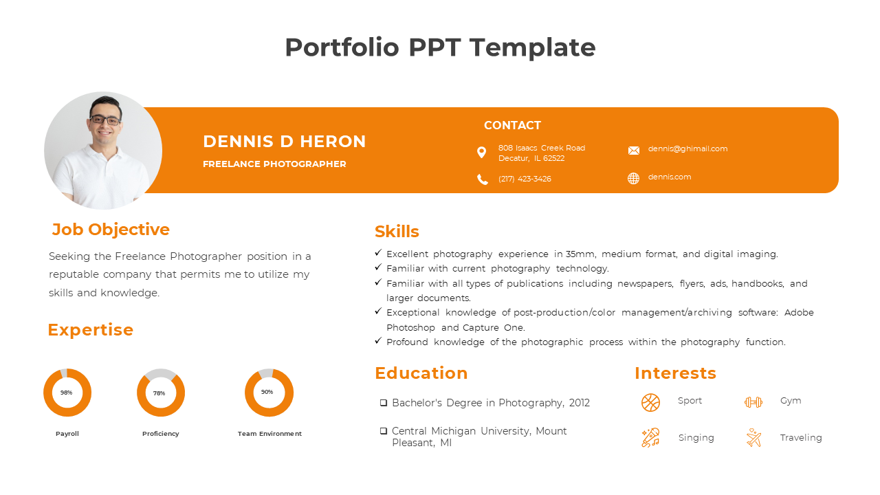 Easy To Customize Portfolio PowerPoint And Google Slides 
