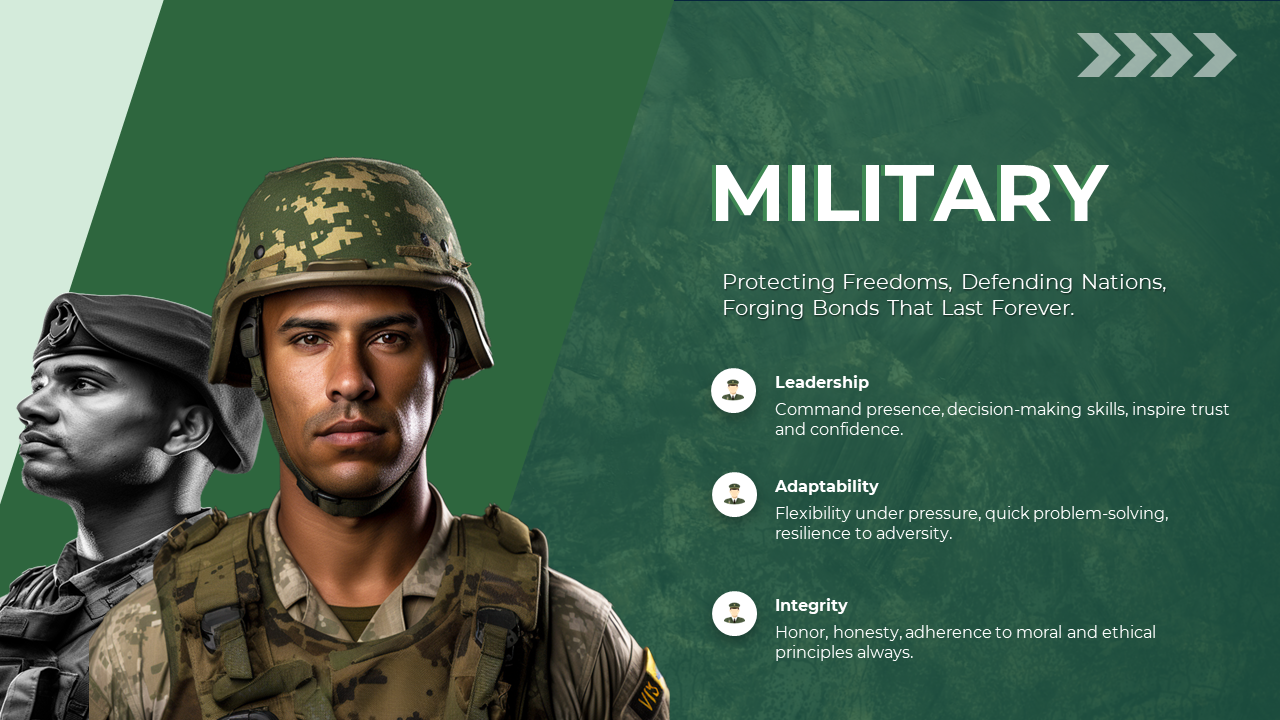 Our Predesigned Military PPT And Google Slides Template