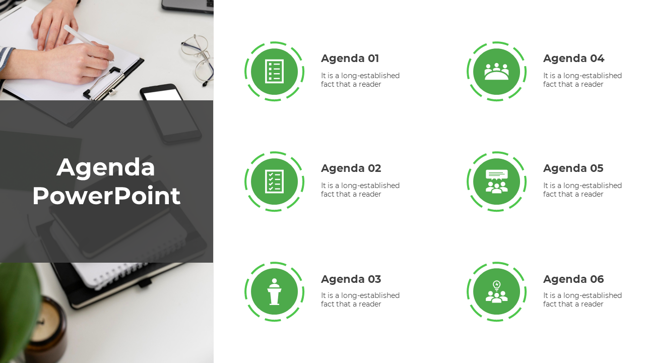 Easy To Customizable Agenda PPT And Google Slides Template