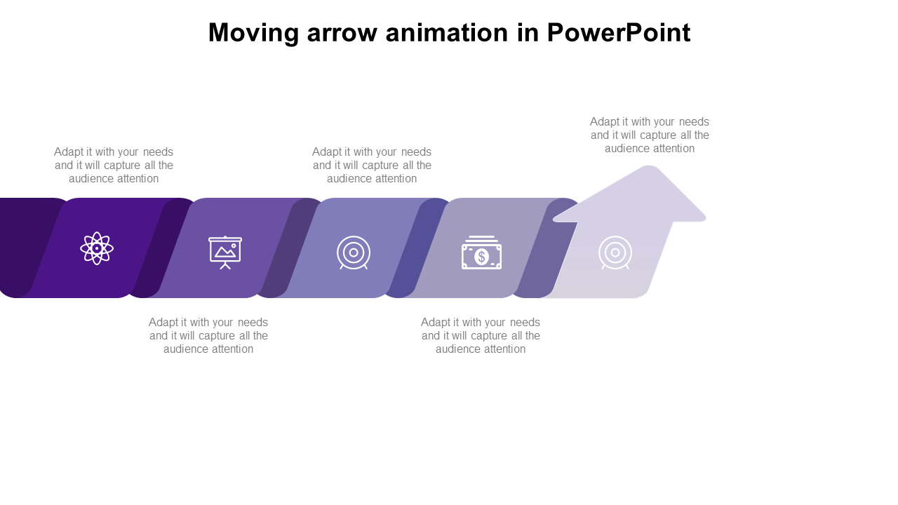 Creative Moving Arrow Animation In PowerPoint Presentation
