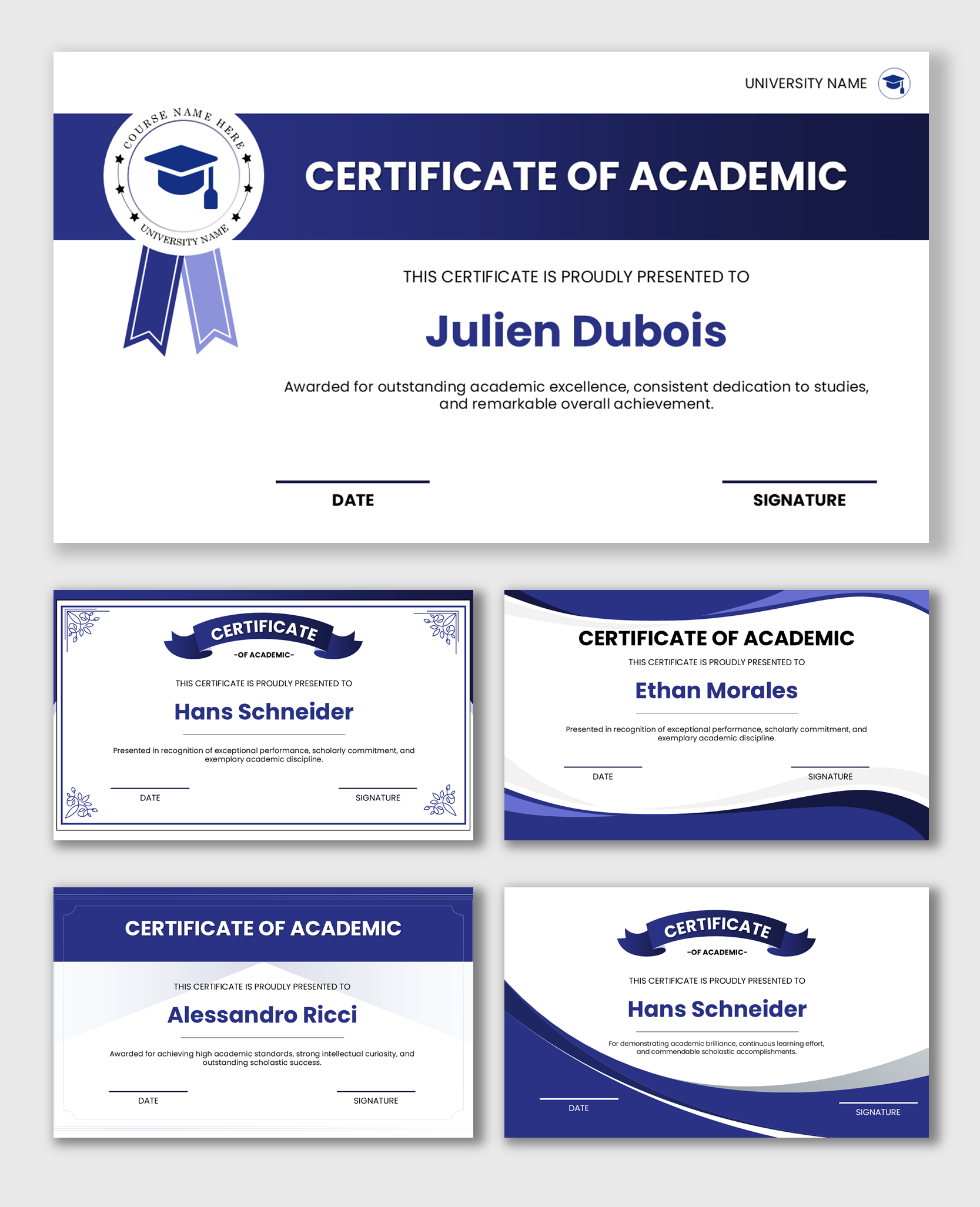 Sample Of Academic Certificate PowerPoint Presentation
