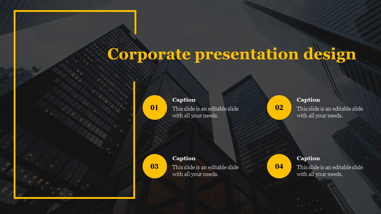 Elegant Corporate Presentation Design With Background Slide