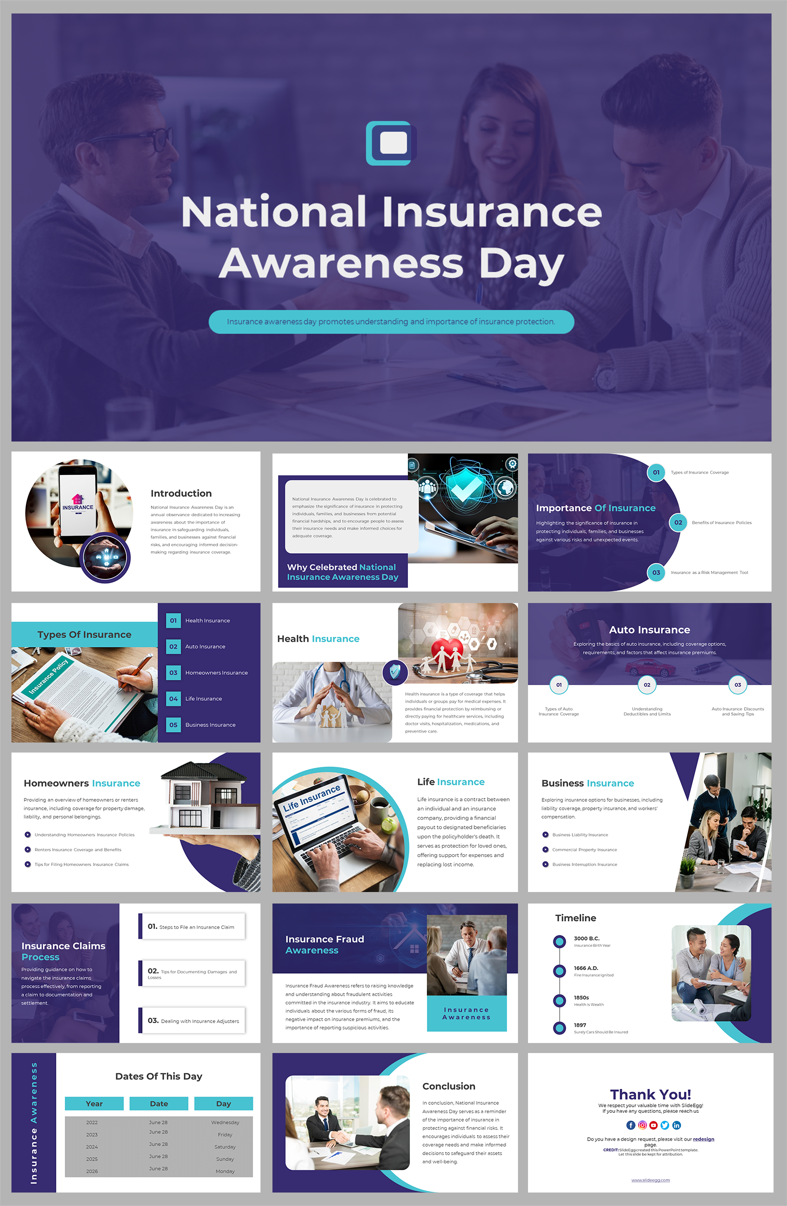 National Insurance Awareness Day Google Slides Templates