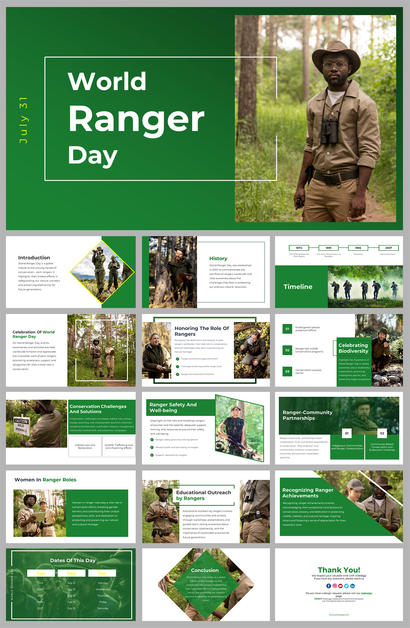 Powerpoint Ranger Unite World Ranger Day PowerPoint and Google Slides Templates