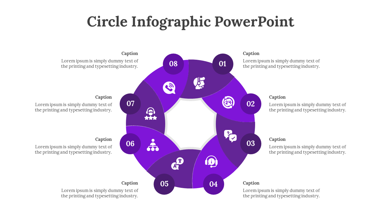 Circle Infographic PowerPoint-Purple