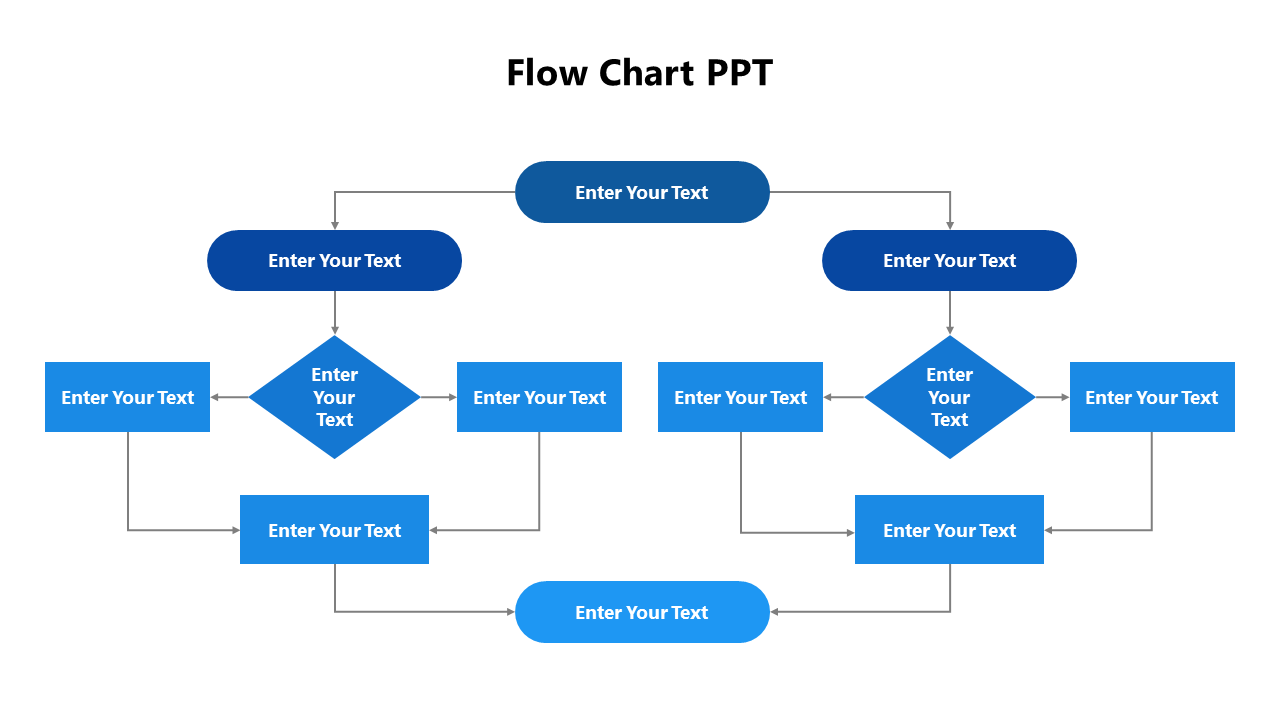 Amazing Blue Color Flow Chart PPT And Google Slides