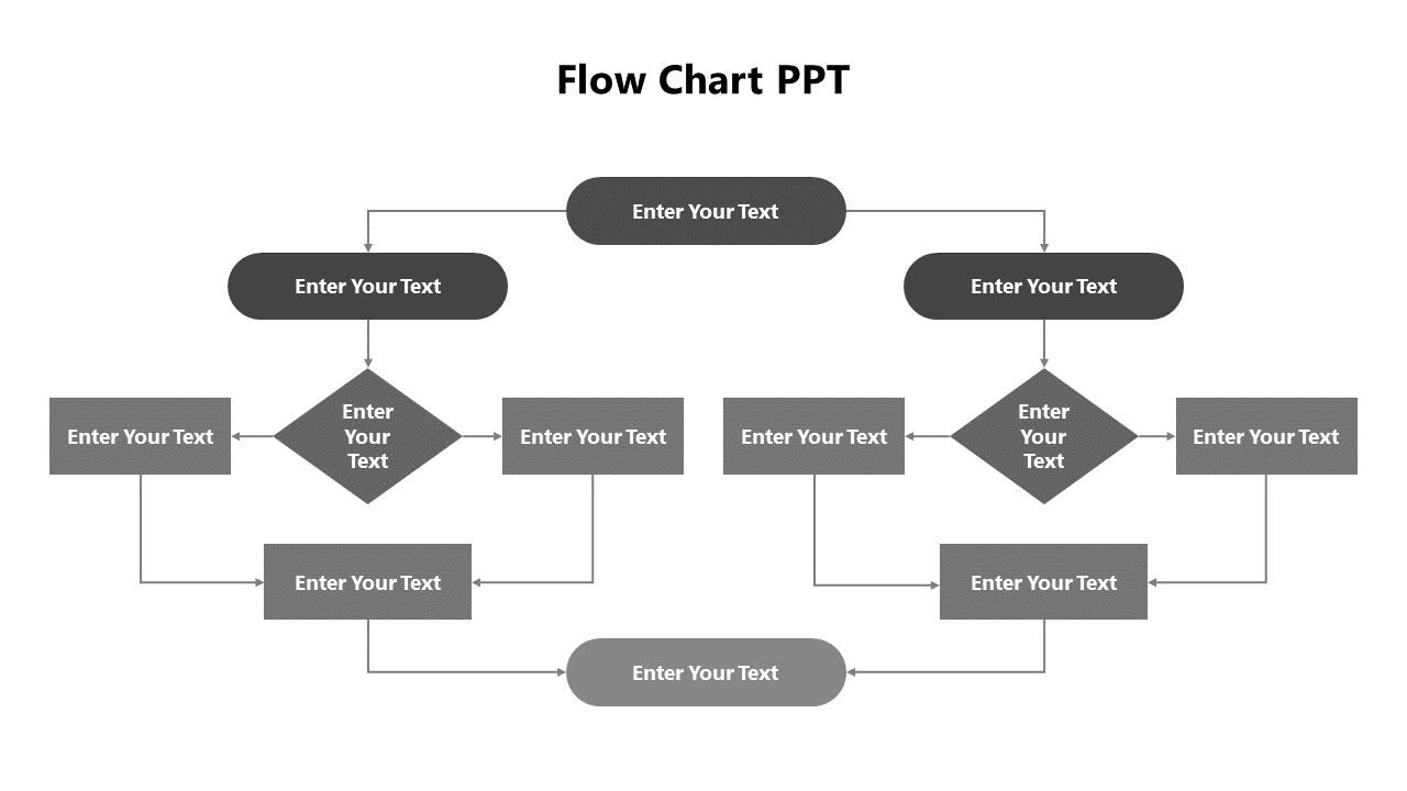 Gray Color Stunning Flow Chart PPT Template Slide Design