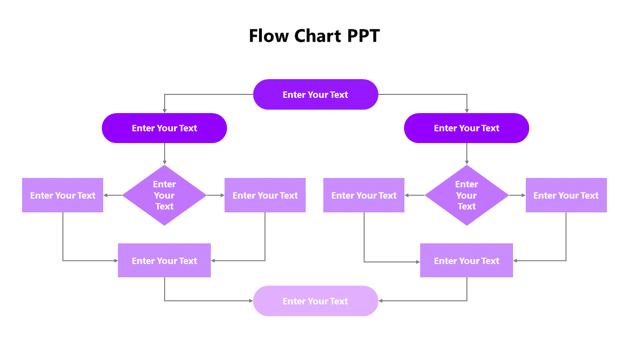 Best Purple Color Flow Chart PPT And Google Slides Template