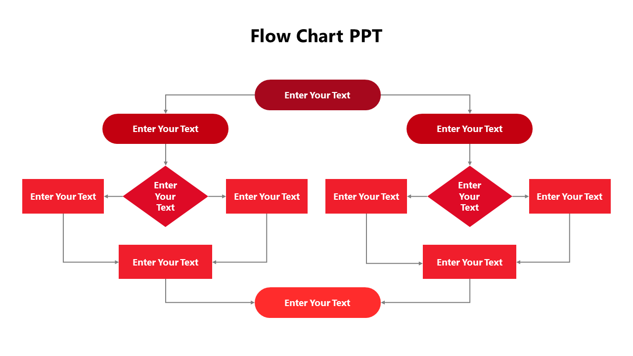 Red Color Flow Chart PowerPoint And Google Slides Template