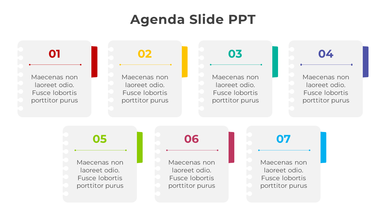 Agenda Slide Template PPT-Multicolor