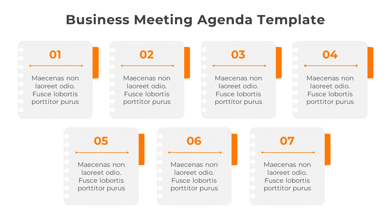 Optimize Business Meeting Agenda PPT And Google Slides
