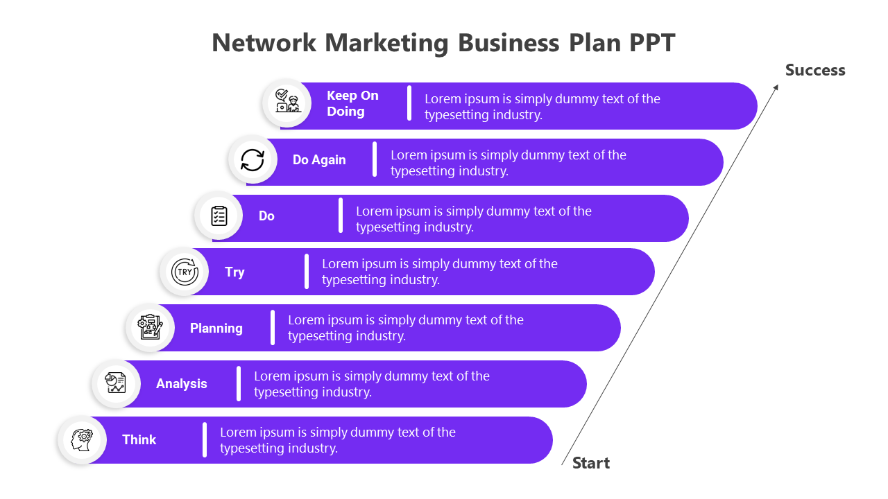 Network Marketing Business Plan PowerPoint With Purple Color