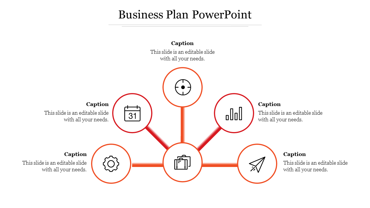 Business Plan PowerPoint Template With Circle Design
