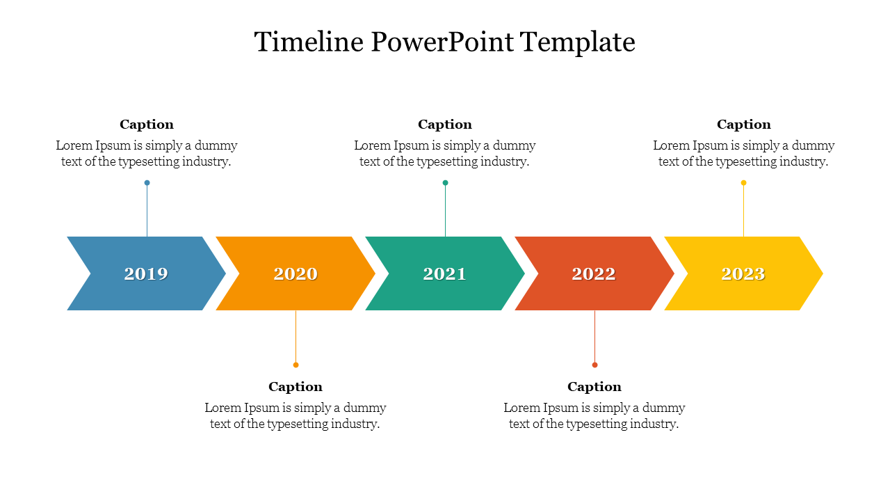 Chevron Model Timeline PowerPoint Template Designs