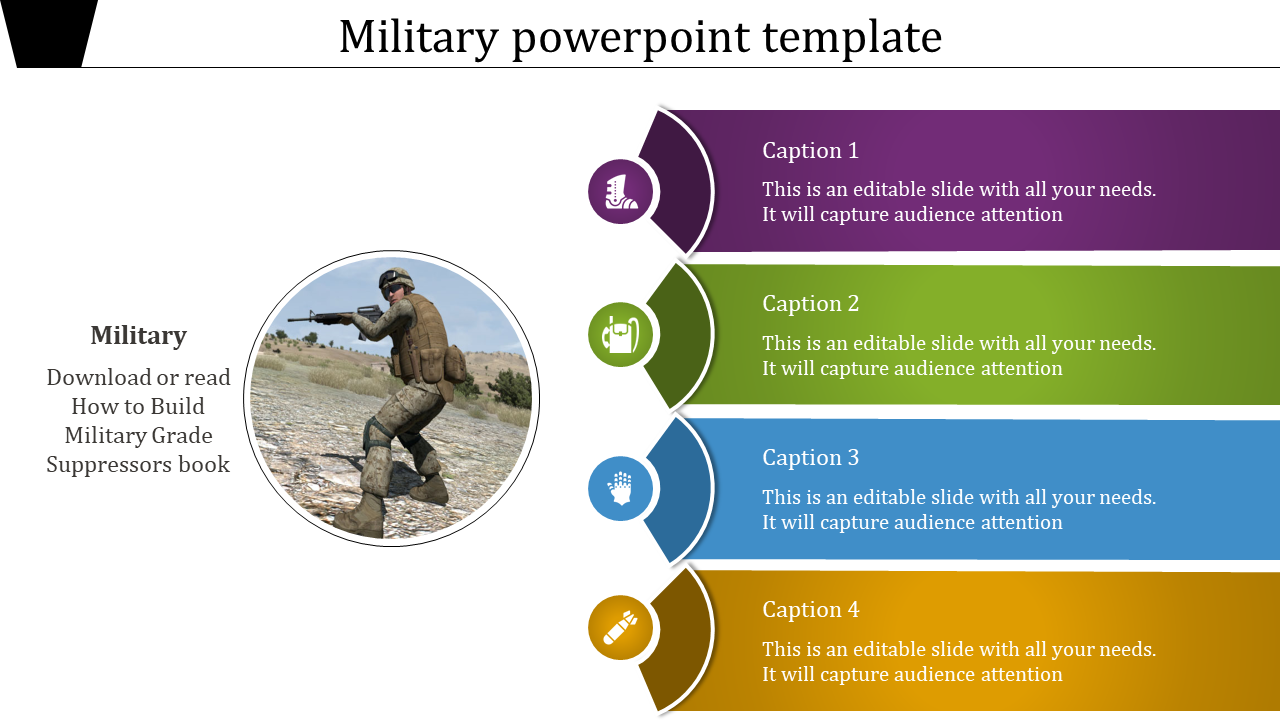 A Four Nodded Military PowerPoint Template