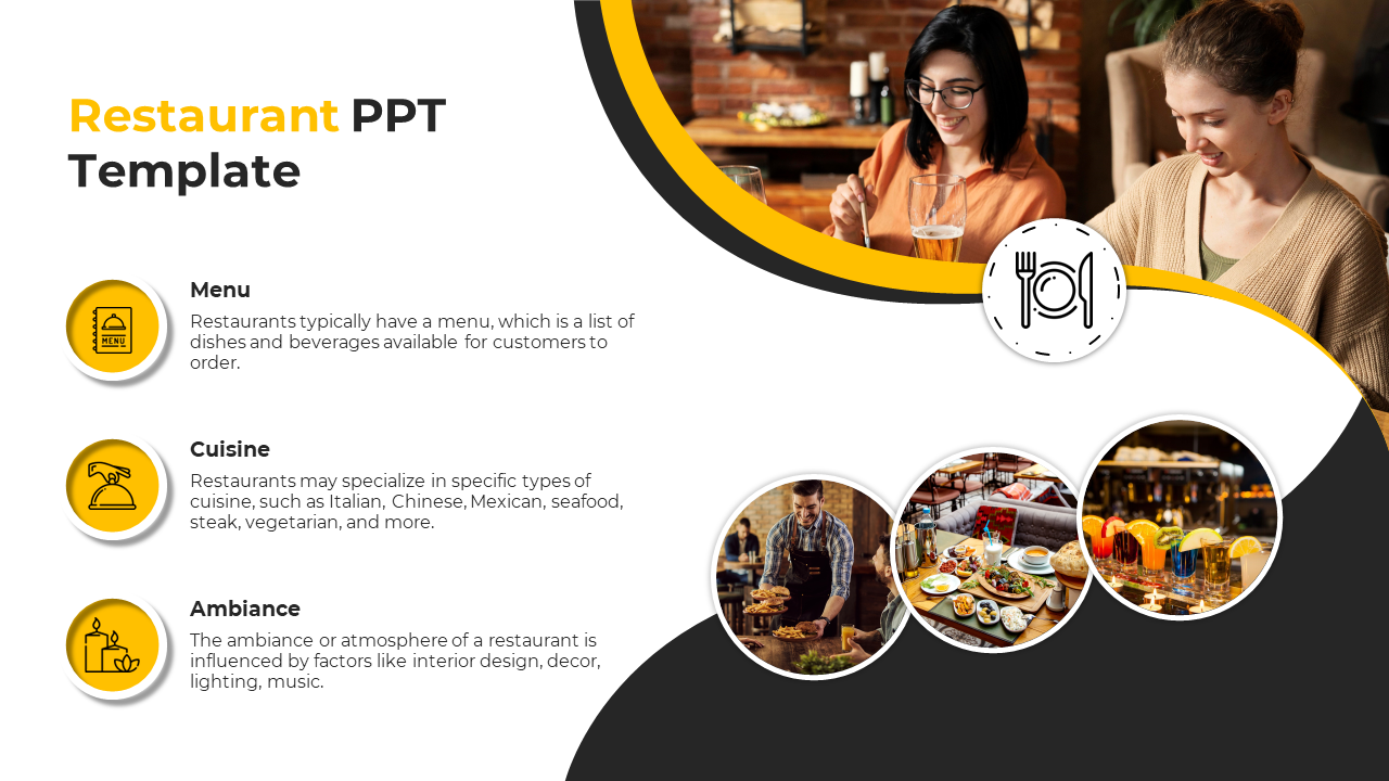 Attractive Restaurant PPT Template And Google Slides
