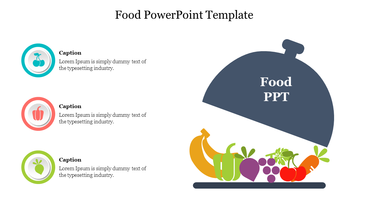 Food PowerPoint Template With Vegetables And Fruits
