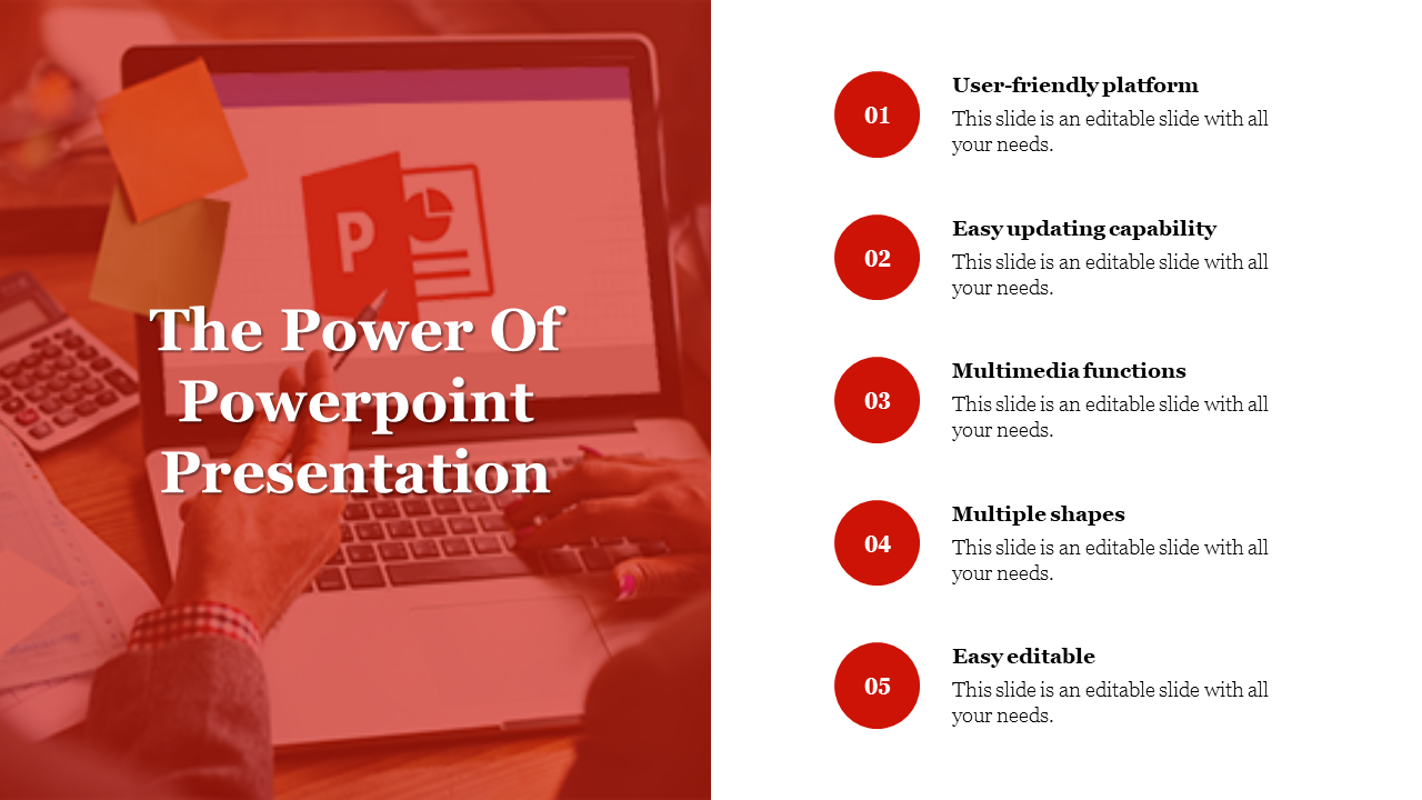 The Power Of PowerPoint Presentations Template Slide
