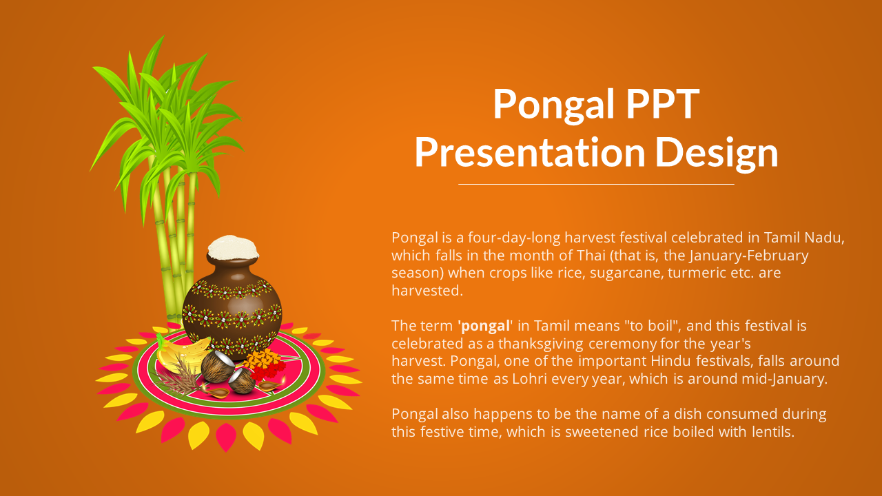 Pongal PPT Presentation Design Slide	